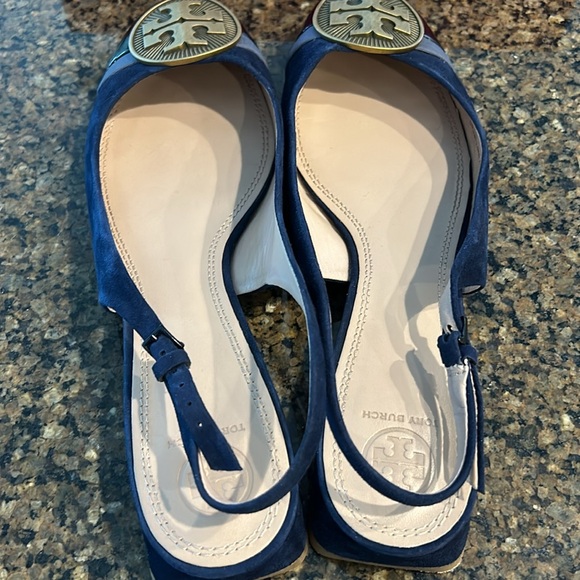 Tory Burch Alastair Slingback Ballet Flats size 11 Suede and patent - Picture 7 of 9